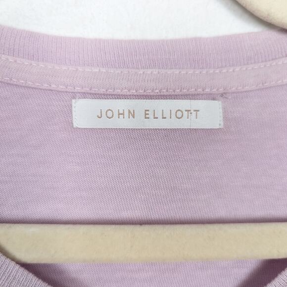 John Elliott Lilac Lightweight Cotton Cropped Long Sleeve Tee - Picture 5 of 7